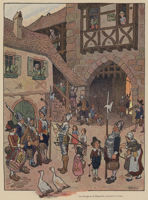 The burghers of Riquewihr called to arms by Jean Jacques Waltz
