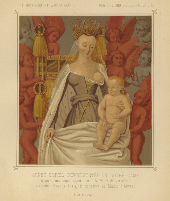 Agnes Sorel as Madonna Lactans by Jean (after) Fouquet