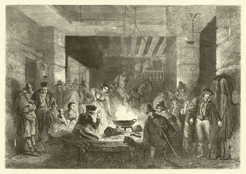 Posada, an Inn in the Sierra Nevada, Spain by Jean Antoine Valentin Foulquier