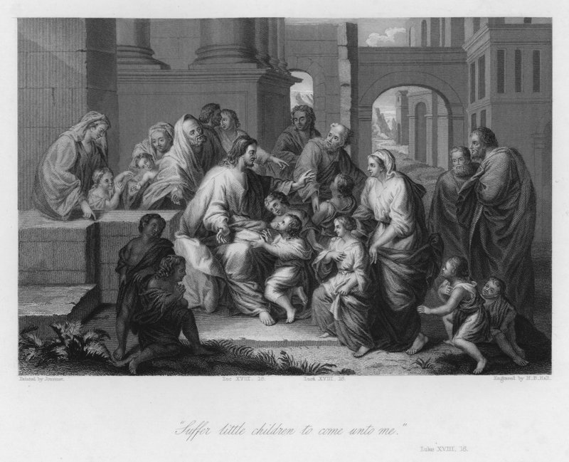 Christ blessing Little Children, Luke XVIII by Jean Baptiste (after) Jouvenet