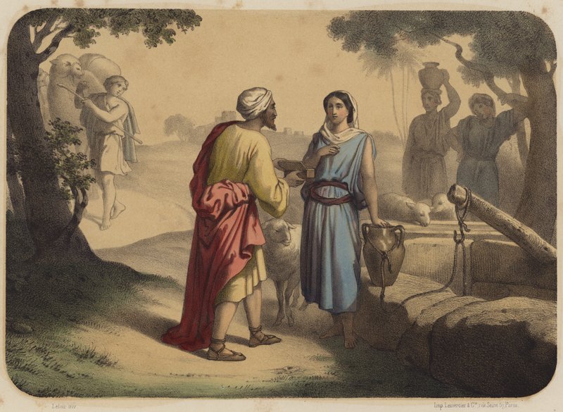 Eliezer and Rebecca by Jean Baptiste Auguste Leloir