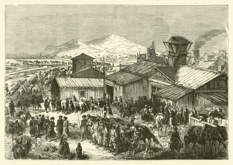 Russian Trading Post in Kashgar by Jean Baptiste Henri Durand Brager
