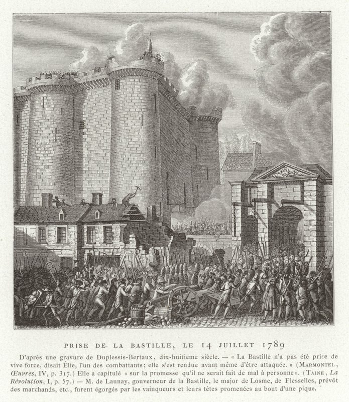 Storming of the Bastille, Paris, French Revolution, 14 July 1789 by Jean Duplessis Bertaux