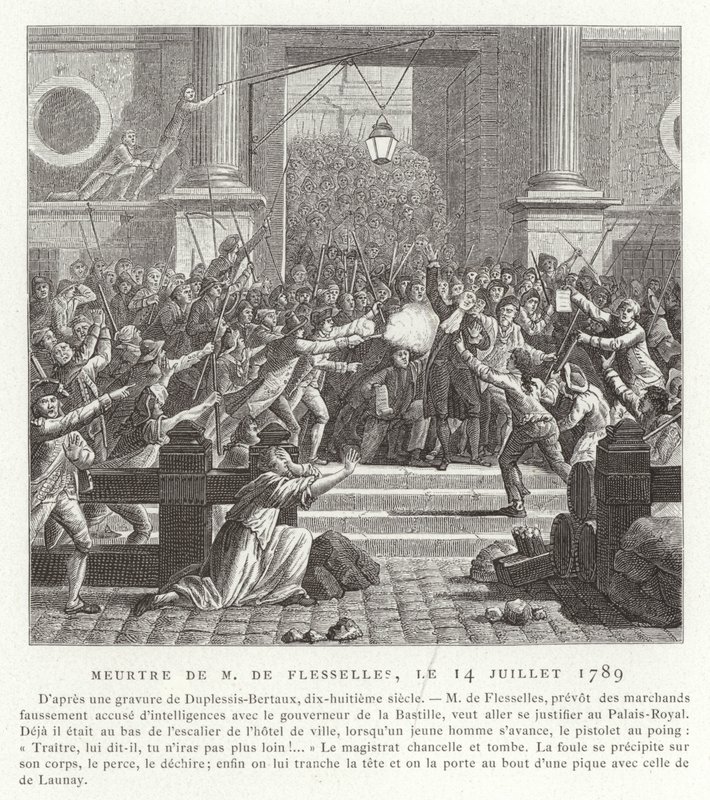 The Murder of Jacques de Flesselles, French Revolution, 14 July 1789 by Jean Duplessis Bertaux