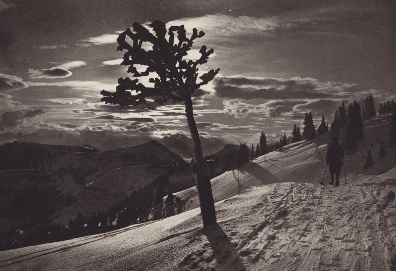 Rigi Kaltbad, Moonlit Night in Winter by Jean Gaberell