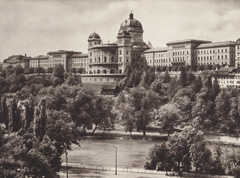 Switzerland: Berne, the Swiss Federal Palace by Jean Gaberell