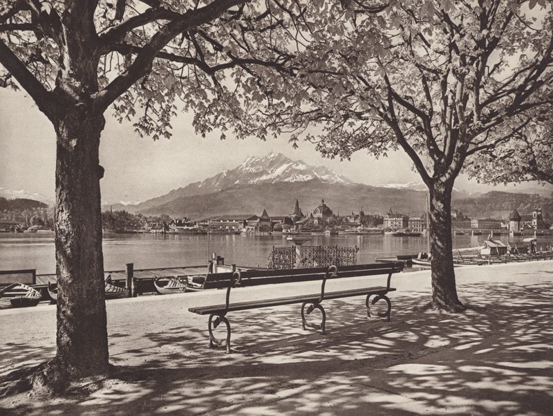 Switzerland: Lucerne, with Mount Pilatus by Jean Gaberell