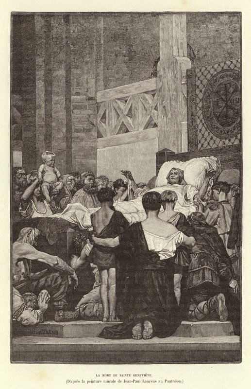 Death of St Genevieve, c512 by Jean Louis Hamon