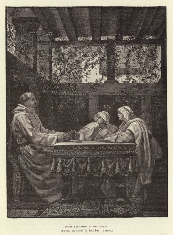 St Radegund and the poet Venentius Fortunatus, 6th Century by Jean Louis Hamon