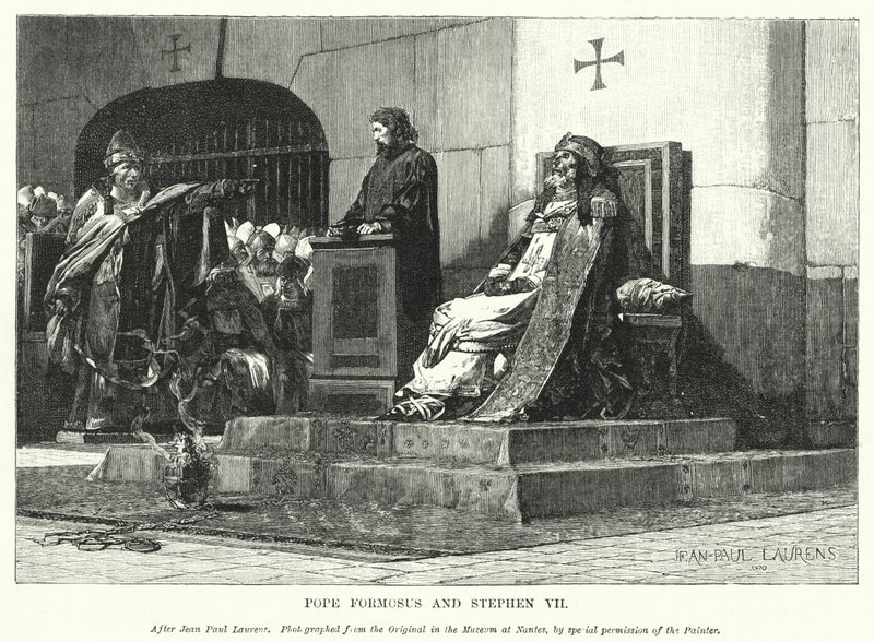 Pope Formosus and Stephen VII by Jean Paul (after) Laurens