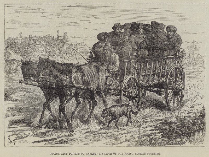 Polish Jews driving to Market, a Sketch on the Polish Russian Frontier by Johann Nepomuk Schonberg