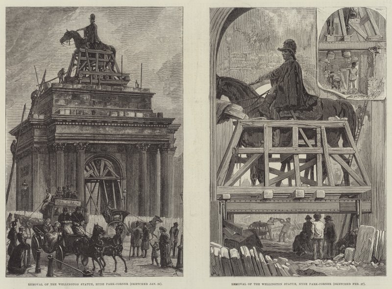 Removal of the Wellington Statue by Johann Nepomuk Schonberg
