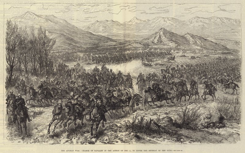 The Afghan War, Charge of Cavalry in the Action of 11 December, to cover the Retreat of the Guns by Johann Nepomuk Schonberg