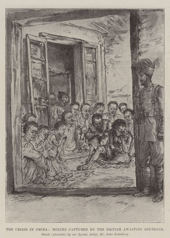 The Crisis in China, Boxers Captured by the British Awaiting Sentence by Johann Nepomuk Schonberg