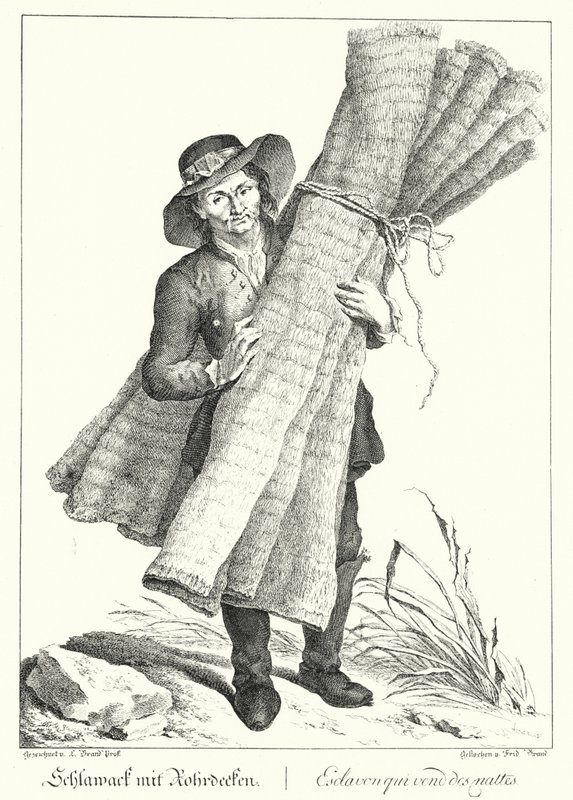 Mat seller by Johann Christian (after) Brand