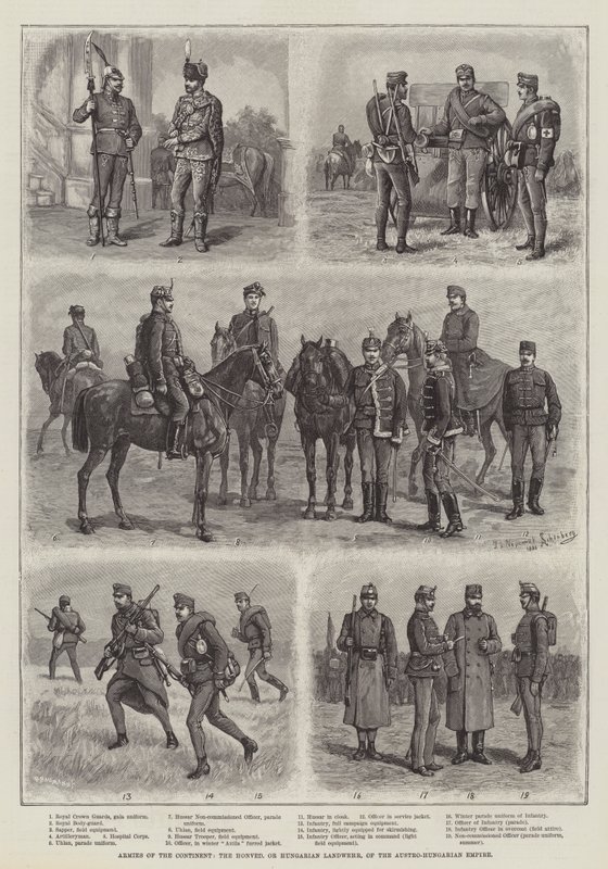 Armies of the Continent, the Honved, or Hungarian Landwehr, of the Austro-Hungarian Empire by Johann Nepomuk Schonberg