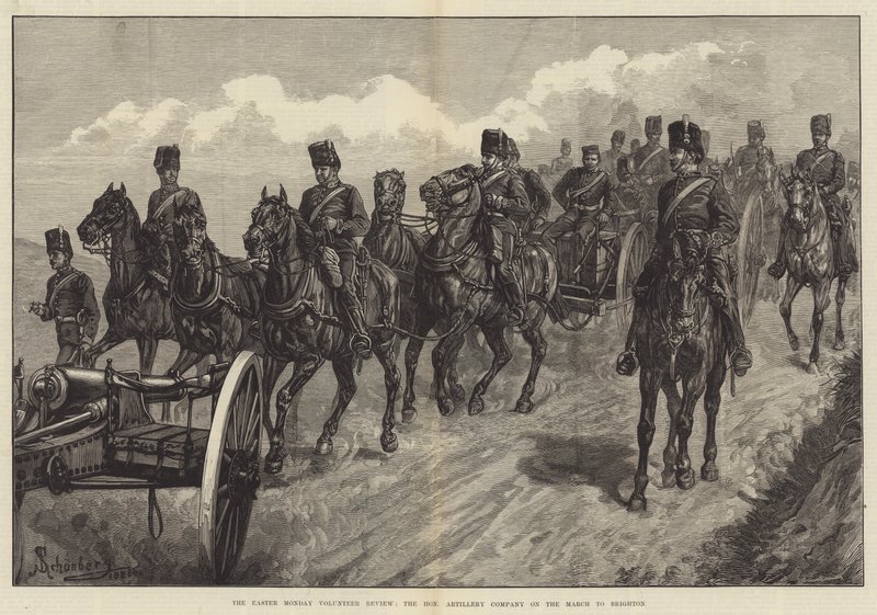 The Easter Monday Volunteer Review, the Honourable Artillery Company on the March to Brighton by Johann Nepomuk Schonberg
