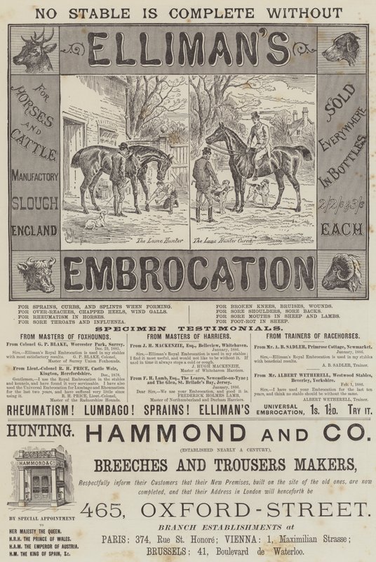 Page of Advertisements by John Bagnold Burgess