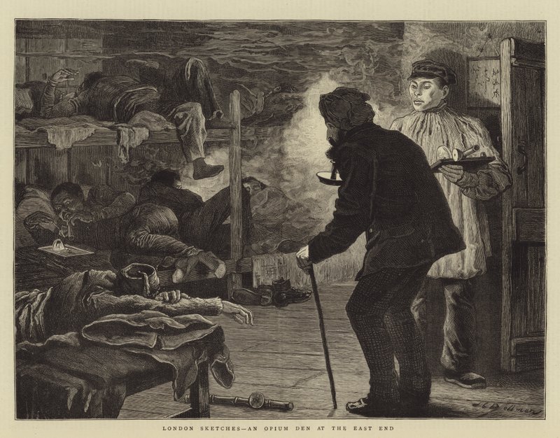 London Sketches, an Opium Den at the East End by John Charles Dollman