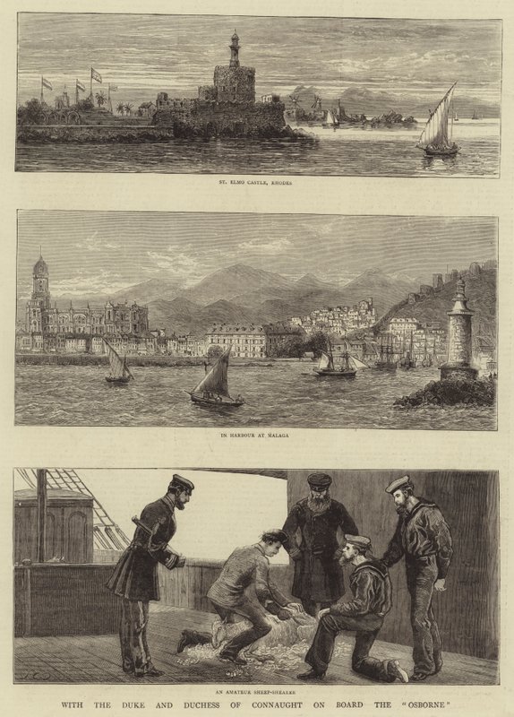 With the Duke and Duchess of Connaught on Board the Osborne by John Charles Dollman