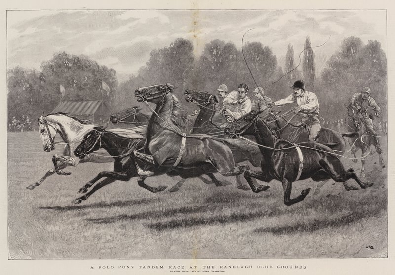 A Polo Pony Tandem Race at the Ranelagh Club Grounds by John Charlton