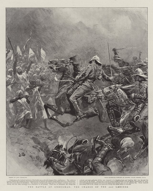 The Battle of Omdurman, the Charge of the 21st Lancers by John Charlton