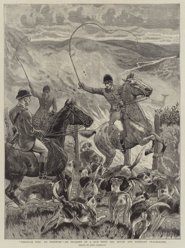 Through Fire to Freedom, an Incident of a Run with the Devon and Somerset Staghounds by John Charlton