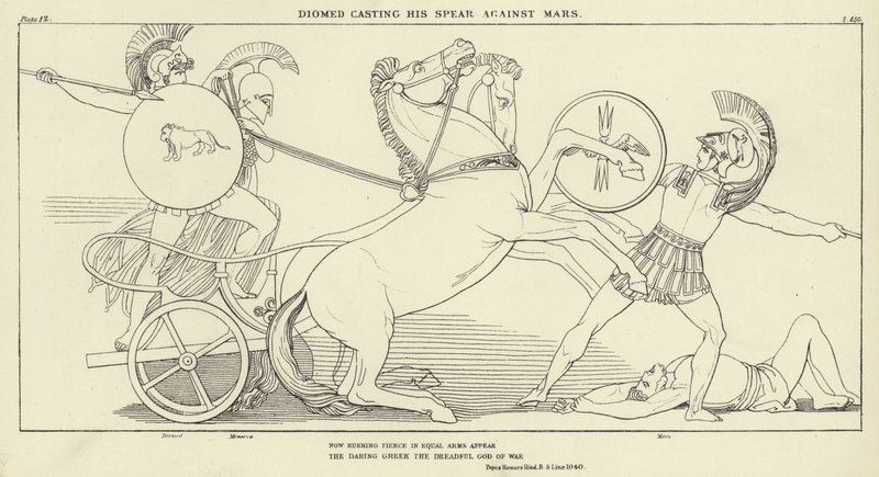Diomed Casting His Spear Against Mars by John Flaxman