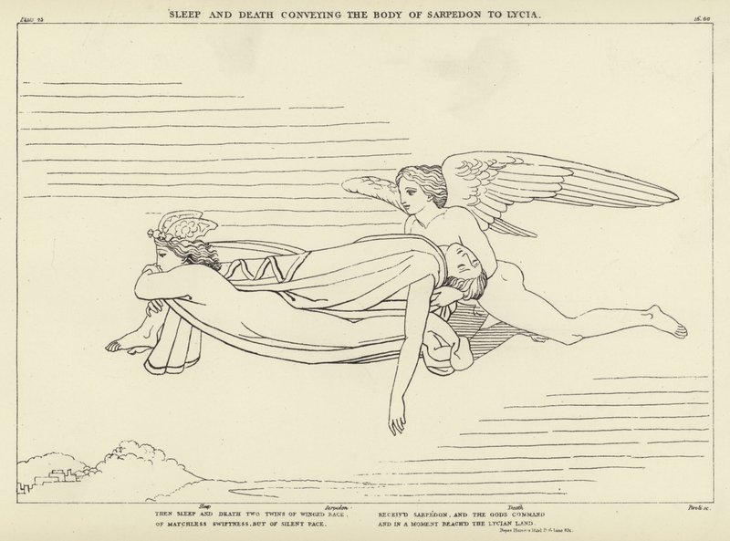 Sleep and Death Conveying the Body of Sarpedon to Lycia by John Flaxman
