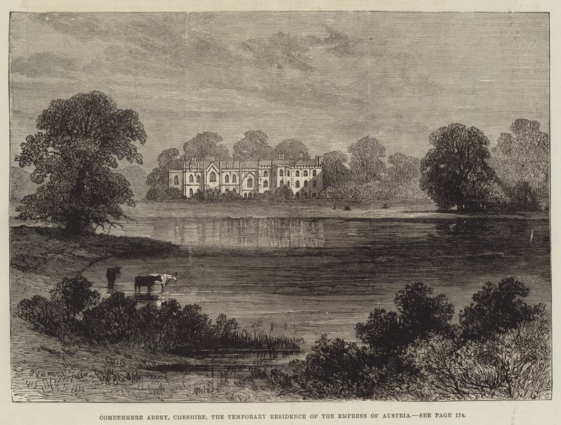 Combermere Abbey, Cheshire, the Temporary Residence of the Empress of Austria by John Gilbert