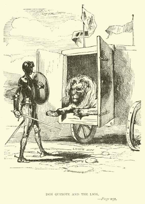 Don Quixote and the Lion by John Gilbert