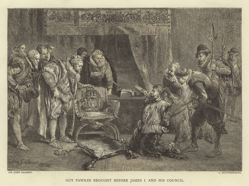 Guy Fawkes Brought Before James I and His Council by John Gilbert