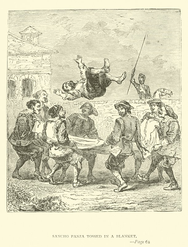 Sancho Panza Tossed in a Blanket by John Gilbert