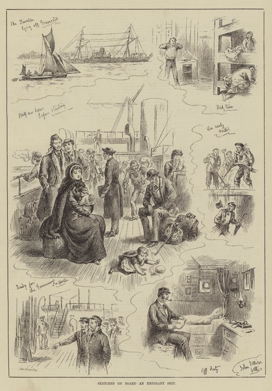 Sketches on Board an Emigrant Ship by John Jellicoe