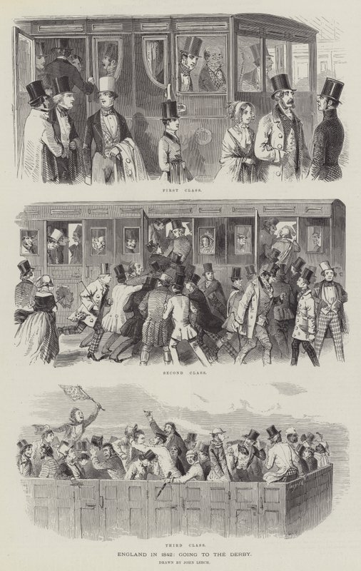 England in 1842, going to the Derby by John Leech