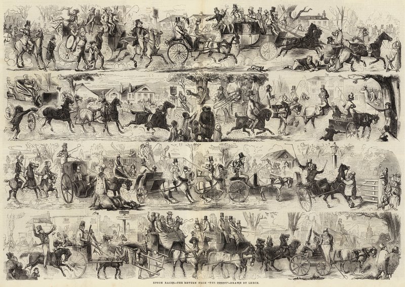 Epsom Races, the Return from The Derby by John Leech