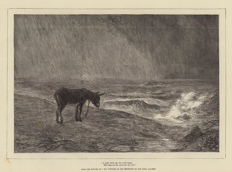A great while ago the world began, With hey, ho, the wind and the rain! by John MacWhirter