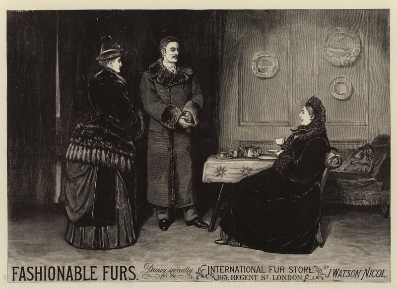 Advertisement, Fashionable Furs by John Watson Nicol