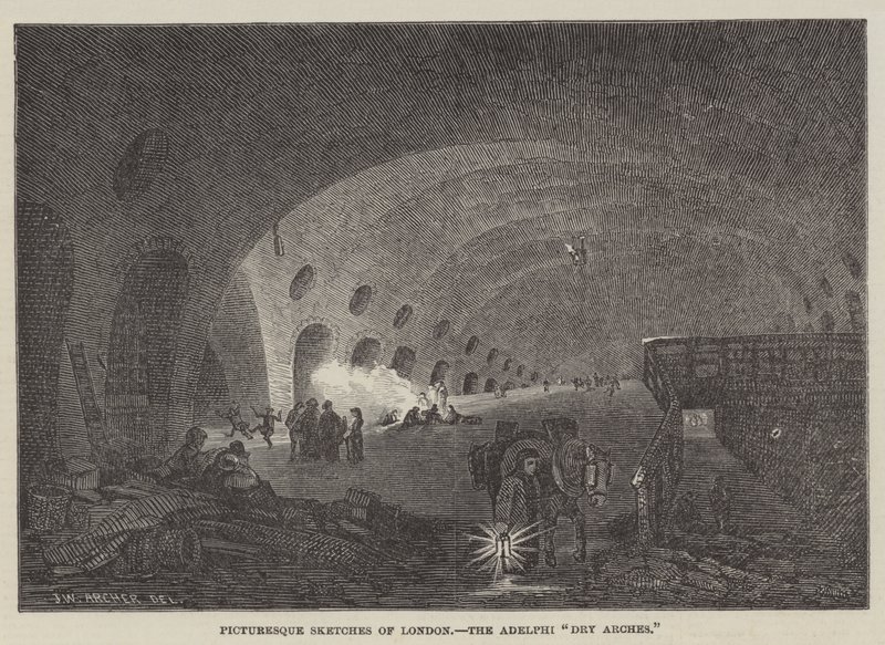 Picturesque Sketches of London, The Adelphi Dry Arches by John Wykeham Archer
