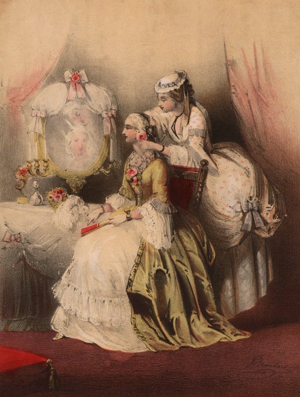 Marie Antoinette with her maid by John (after) Brandard
