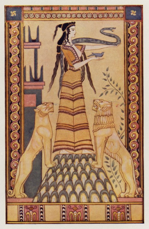 The Snake Goddess of Crete by John (after) Duncan