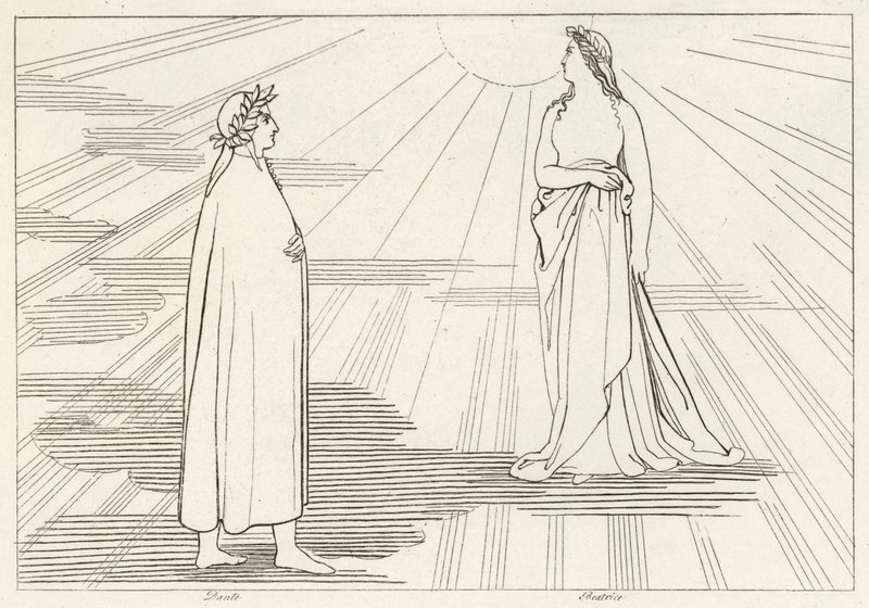 Ascent to the First Heaven, Paradise, Canto 1 by John (after) Flaxman