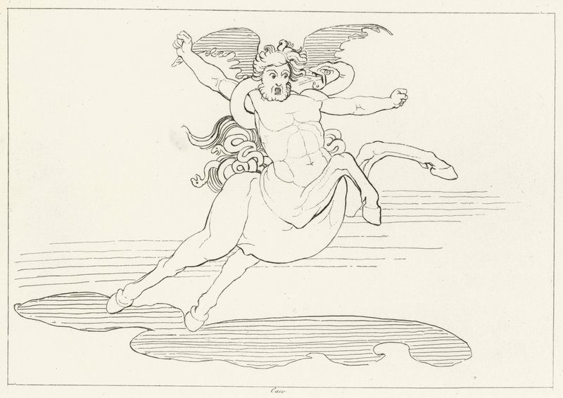 Cacus, Inferno, Canto 25 by John (after) Flaxman