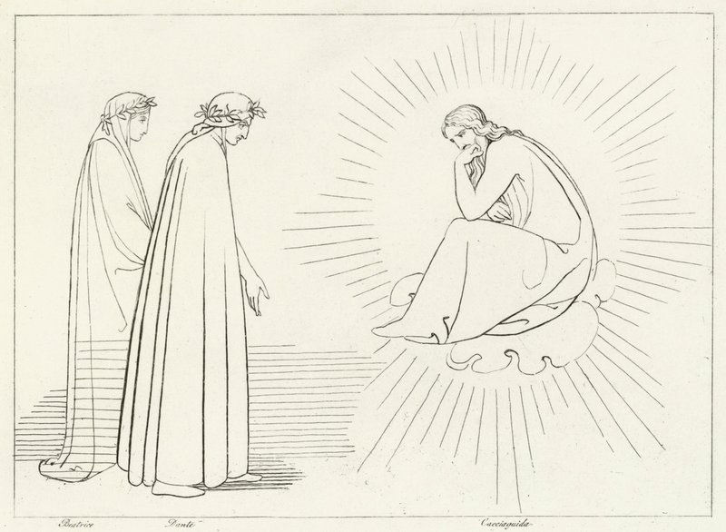 Dante Discoursing with Cacciaguida, Paradise, Canto 17 by John (after) Flaxman
