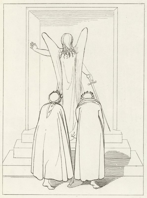Gate of Purgatory, Purgatory, Canto 9 by John (after) Flaxman