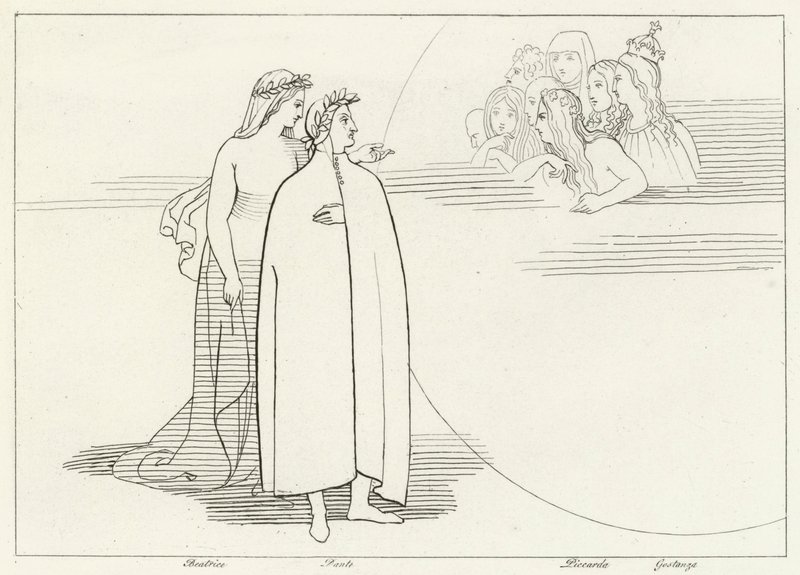 Inhabitants of the Moon, Paradise, Canto 3 by John (after) Flaxman