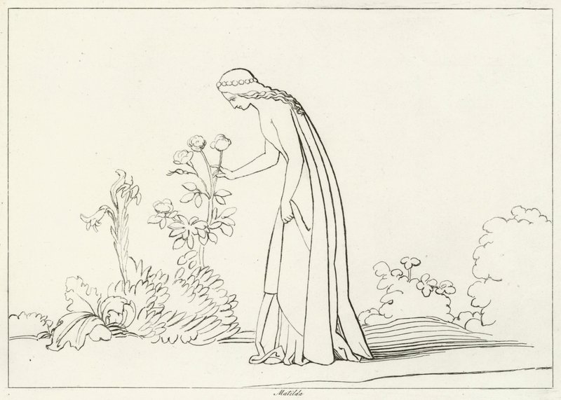 Matilda, Purgatory, Canto 28 by John (after) Flaxman