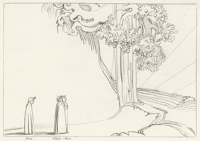 Region of Intemperance, Purgatory, Canto 22 by John (after) Flaxman