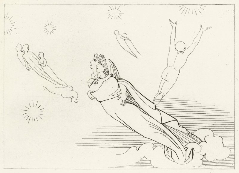 Souls Returning to their Spheres, Paradise, Canto 4 by John (after) Flaxman