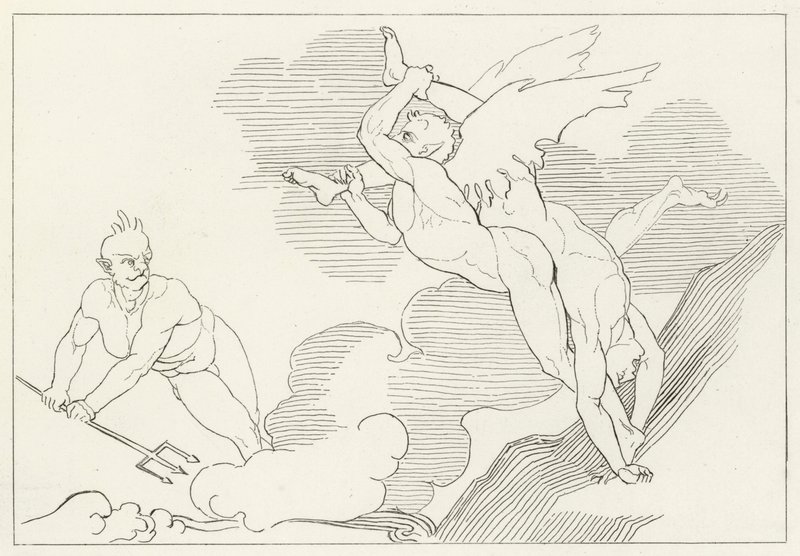 Summit of Malebolge, Inferno, Canto 21 by John (after) Flaxman
